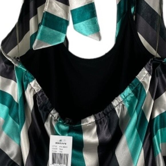 Love Tease Halter Top Chevron Stripes Adjustable Size Medium NWT Small Flaw - Picture 3 of 15